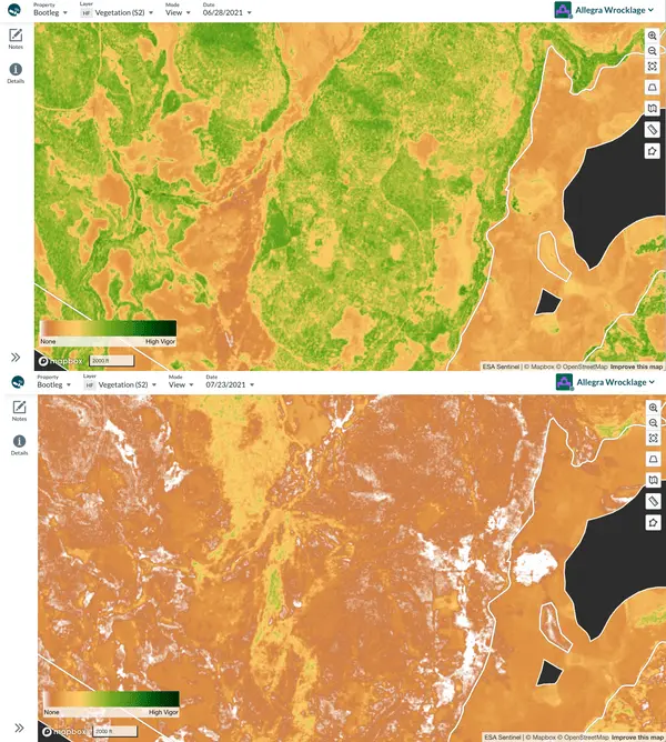 bootleg fire NDVI