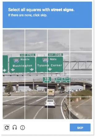 Captcha asking a user for sample data