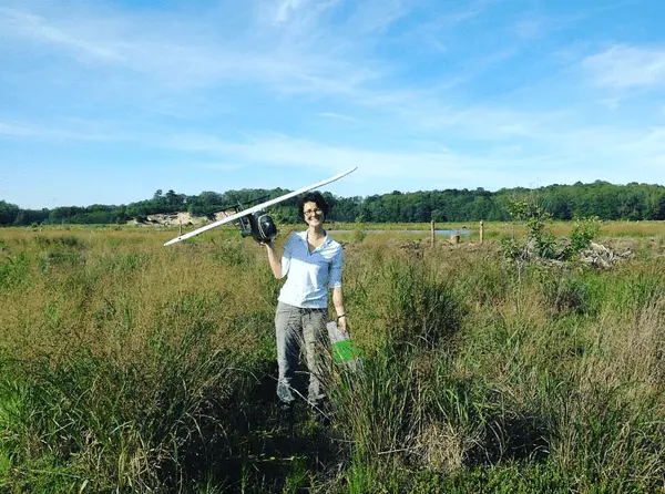 Jessie Norriss with a drone