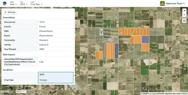 Computer showing Upstream Tech's agricultural analysis