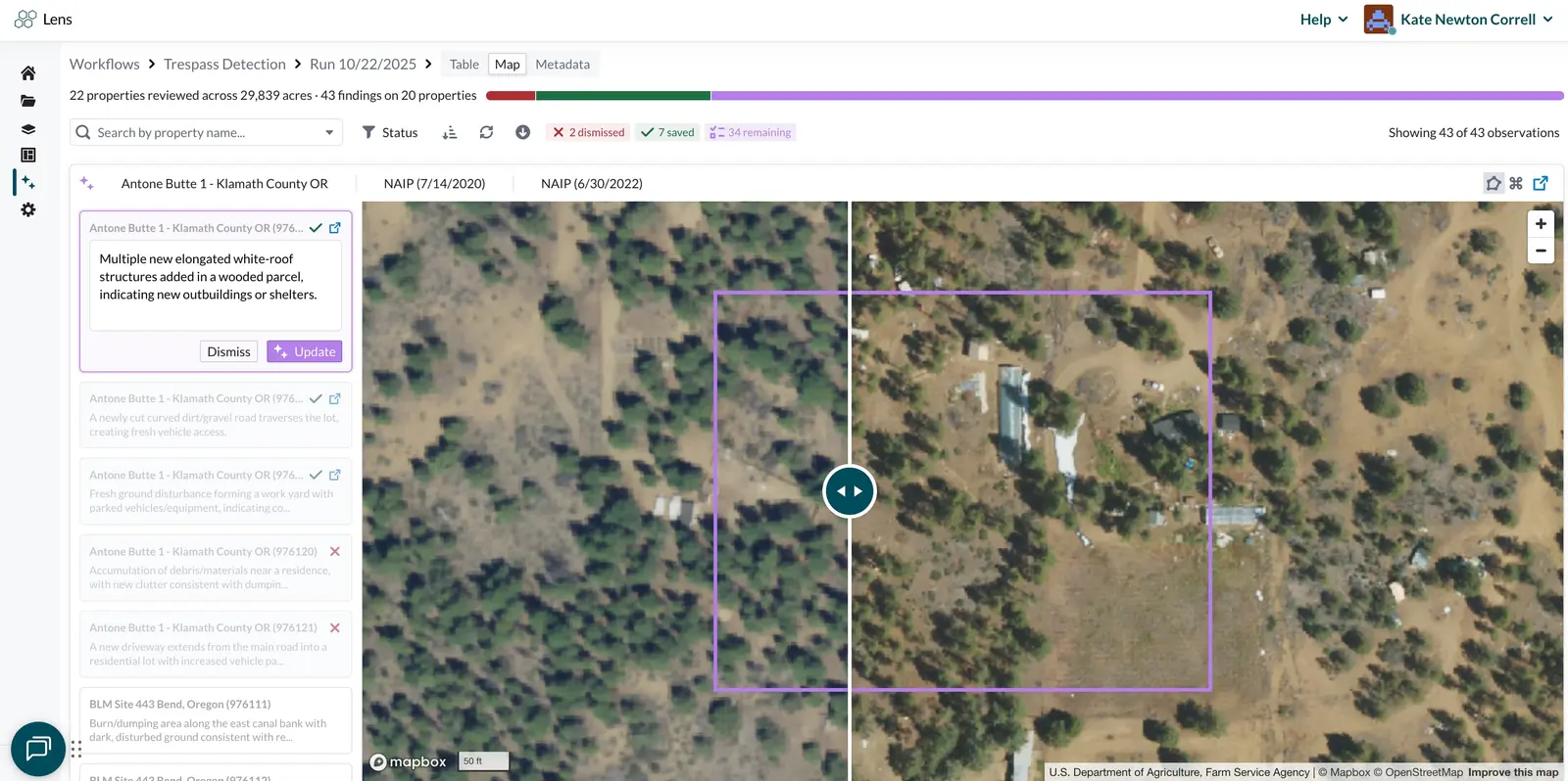 Automate change detection with the Lens agent