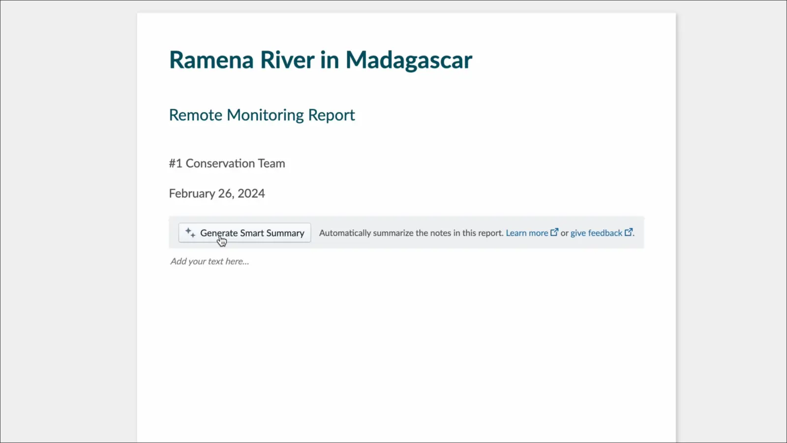 Smart summaries in Reports